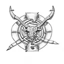 celtic arm sleeve with a scorpion, a fire, an oak tree symbol and a longhorn tattoo design idea