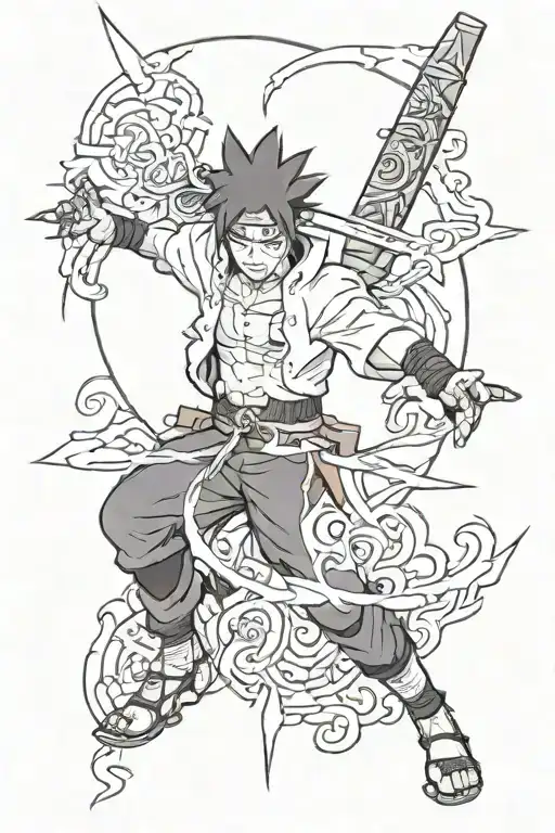 naruto in kunai with sasuke tattoo design idea