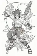 naruto in kunai with sasuke tattoo design idea