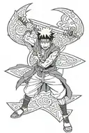 naruto in kunai with sasuke tattoo design idea