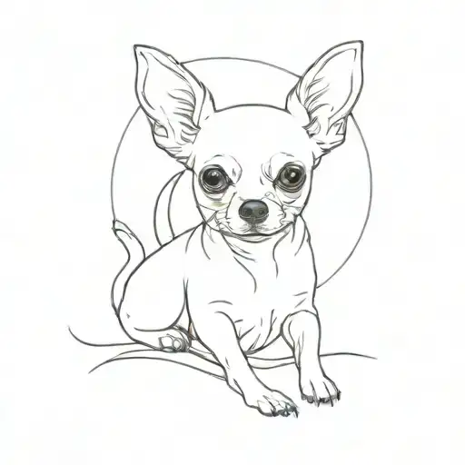 chihuahua ve insan birleşimi tattoo design idea