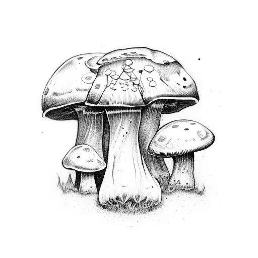 mushroom warrior tattoo design idea