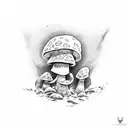 mushroom warrior tattoo design idea