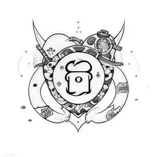 Tatto inspired by the heart tattoo on the chest of Trafalgar law from one piece with a more floral design  tattoo design idea