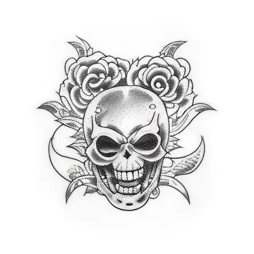 Tatto inspired by the heart tattoo on the chest of Trafalgar law from one piece with a more floral design  tattoo design idea