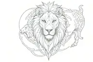 lion elephant wolf tattoo design idea