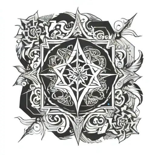 wind rose and coffin adorned tattoo design idea