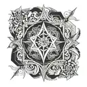 wind rose and coffin adorned tattoo design idea