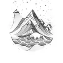 mountain river ocean tattoo design idea