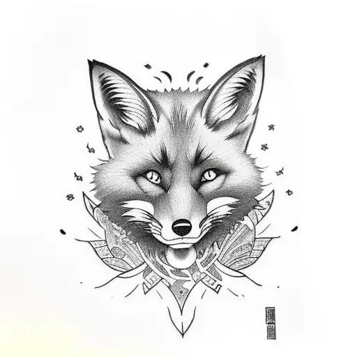 black grading vs fox  tattoo design idea