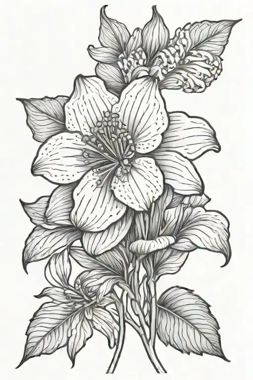 Andrea with feb birth flower tattoo design idea