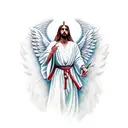 Create a tattoo design inspired by the angel Gabriel and Portugal tattoo design idea