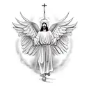 Create a tattoo design inspired by the angel Gabriel and Portugal tattoo design idea