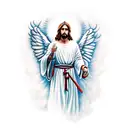 Create a tattoo design inspired by the angel Gabriel and Portugal tattoo design idea