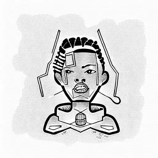 rapper with skingun tattoo design idea