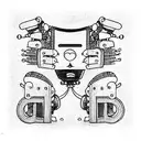 robot whore tattoo design idea