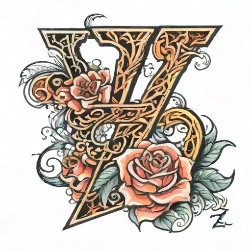 make the Z E N letter together tattoo design idea