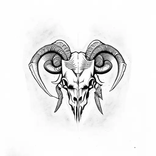 Ram skull tattoo design idea