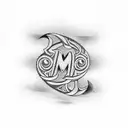 the letter m tattoo design idea