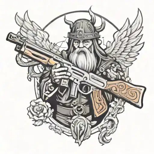 Odin, ak-47 tattoo design idea