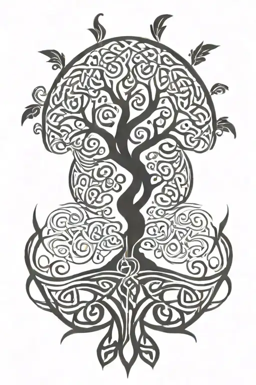 celtic tree of life tattoo design idea