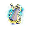 Irish harp tattoo design idea