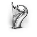 Irish harp tattoo design idea