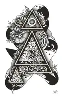 3 triangles inside another side one tattoo design idea
