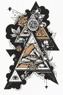 3 triangles inside another side one tattoo design idea