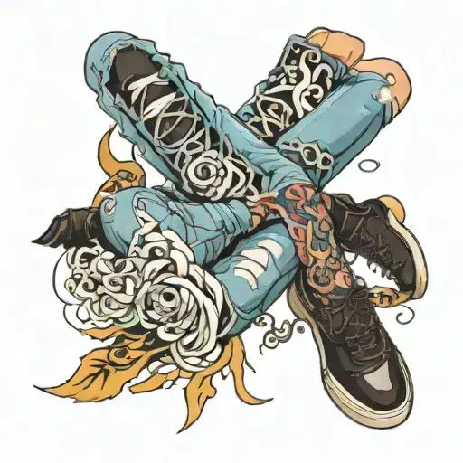 ripped jeans tattoo design idea