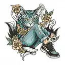 ripped jeans tattoo design idea