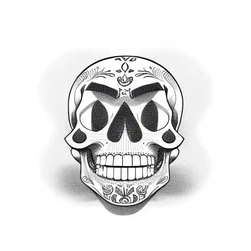 mexican skull style, woody from toy story,  tattoo design idea