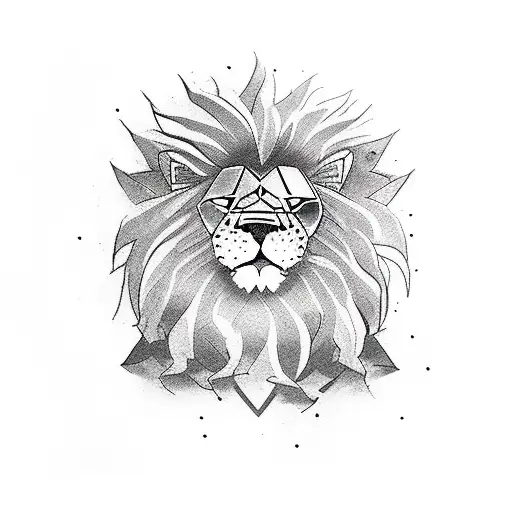 Littel lion man, kid in lion costume  tattoo design idea