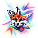 magic fox tattoo design idea