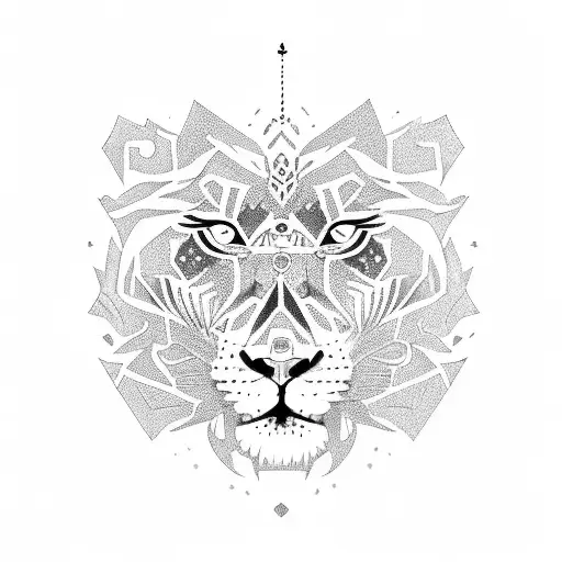 A lion and a tiger engaged in a fierce battle tattoo design idea