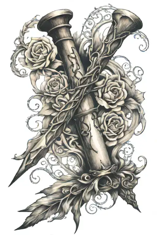 harry potters wand  tattoo design idea