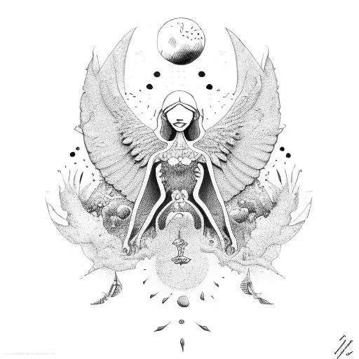 icarus falling  tattoo design idea