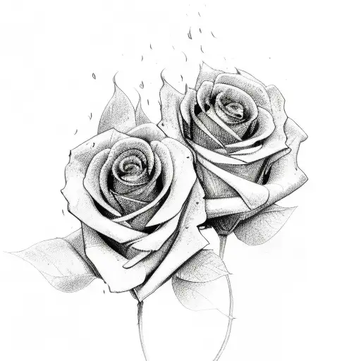 two black roses burning inside  tattoo design idea