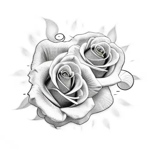 two black roses burning inside  tattoo design idea