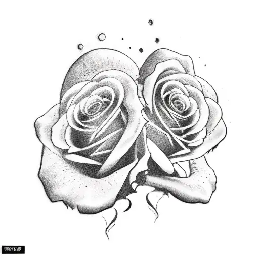 two black roses burning inside  tattoo design idea