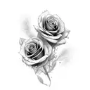 two black roses burning inside  tattoo design idea