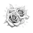 two black roses burning inside  tattoo design idea