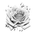 two black roses burning inside  tattoo design idea