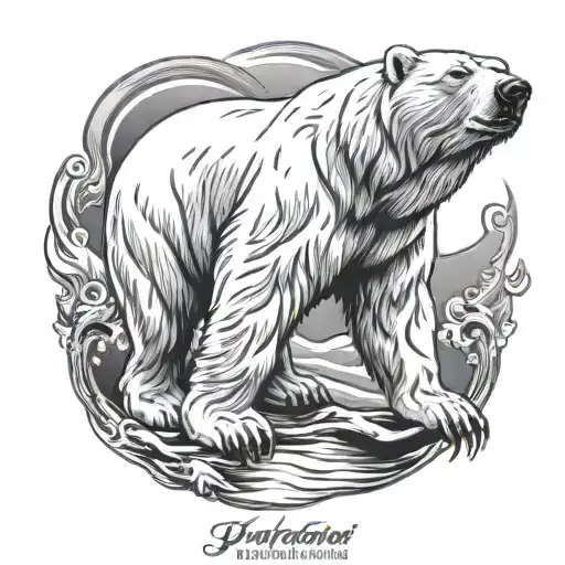 POLAR BEAR STANDING ON ITS HIND LEGS tattoo design idea
