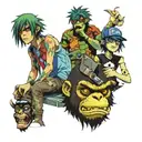 gorillaz group tattoo design idea