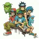 gorillaz group tattoo design idea