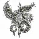 obatala symbol intertwined tattoo design idea