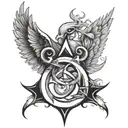 obatala symbol intertwined tattoo design idea