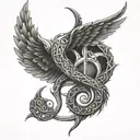 obatala symbol intertwined tattoo design idea