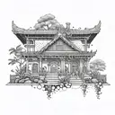 Incorporate elements of Ife architecture into a tattoo honoring Obatala's influence in the community tattoo design idea